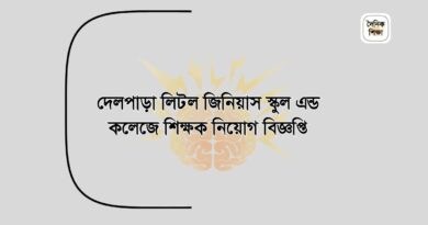 দেলপাড়া লিটল জিনিয়াস স্কুল এন্ড কলেজে শিক্ষক নিয়োগ বিজ্ঞপ্তি