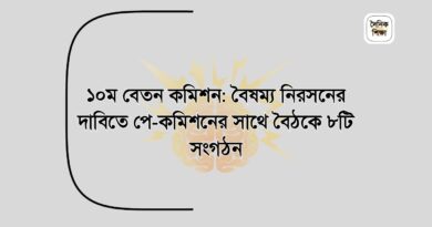 ১০ম বেতন কমিশন বৈষম্য নিরসনের দাবিতে পে-কমিশনের সাথে বৈঠকে ৮টি সংগঠন